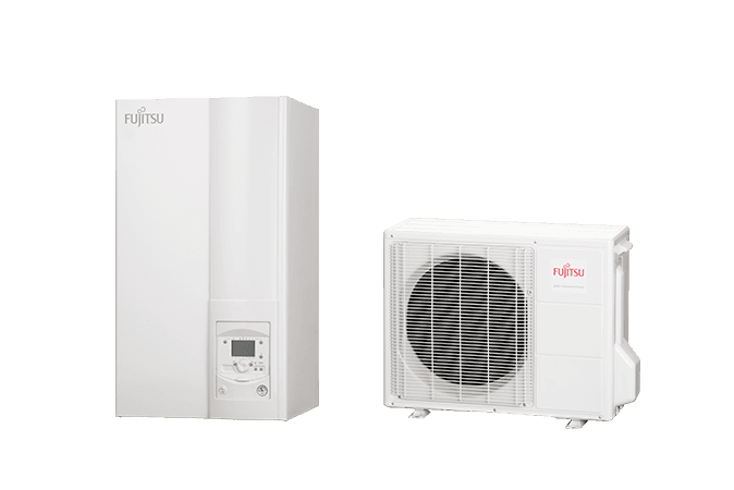 Pompa ciepła Fujitsu Waterstage Comfort R32 — split z zasobnikiem